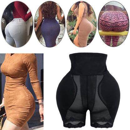 Women's high waist trainer with hip and butt padding for tummy control and thigh slimming.