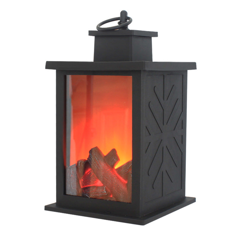 Smart touch switch flame fireplace wind light - realistic charcoal ornament for home decor.