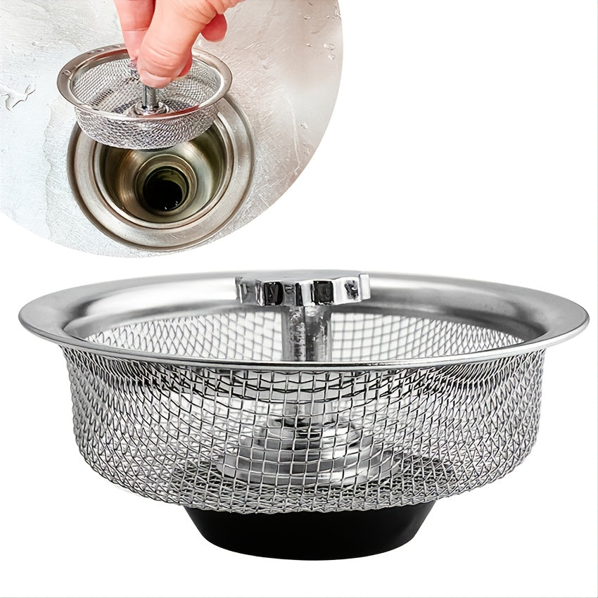 Upgrade your kitchen sink with a stainless steel water filter including a plug.