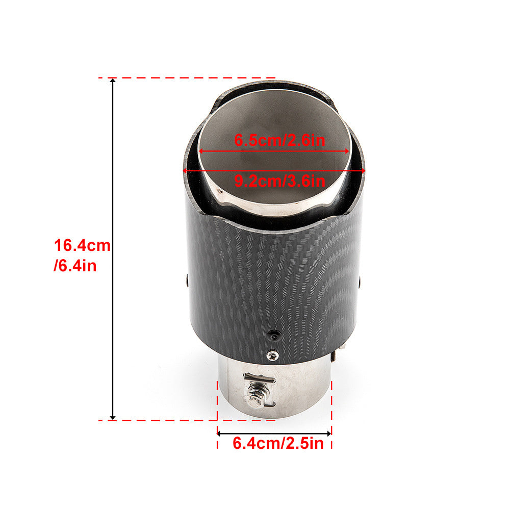 1pc carbon fiber exhaust tip with LED lights, stainless steel exhaust pipe modification.