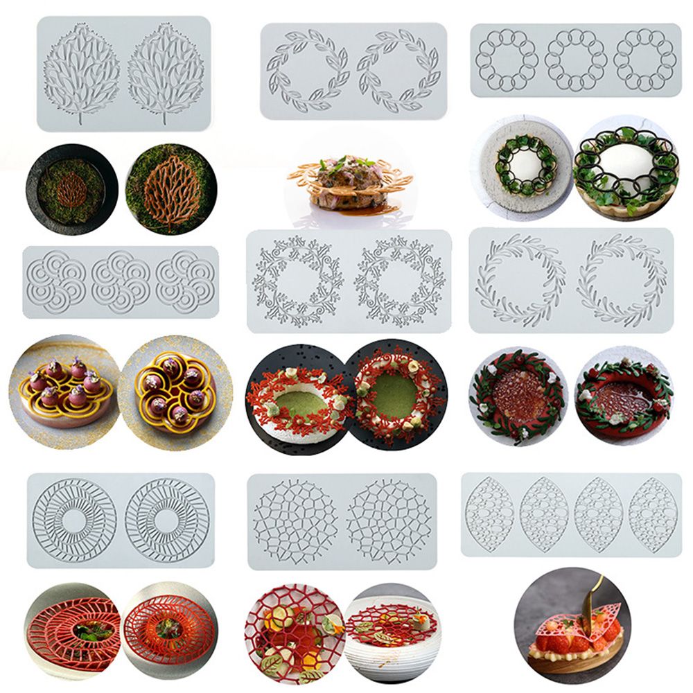 Silicone Mold for DIY Craft Baking: Flower Leaf Patterns Cake Lace Mat - Ideal for Decoration and Printing Molds