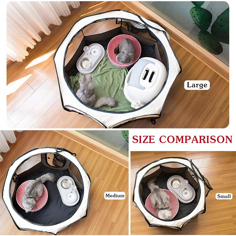 1pc Foldable Octagonal Pet Fence Kennel - Portable and spacious playpen for puppies and small dogs.