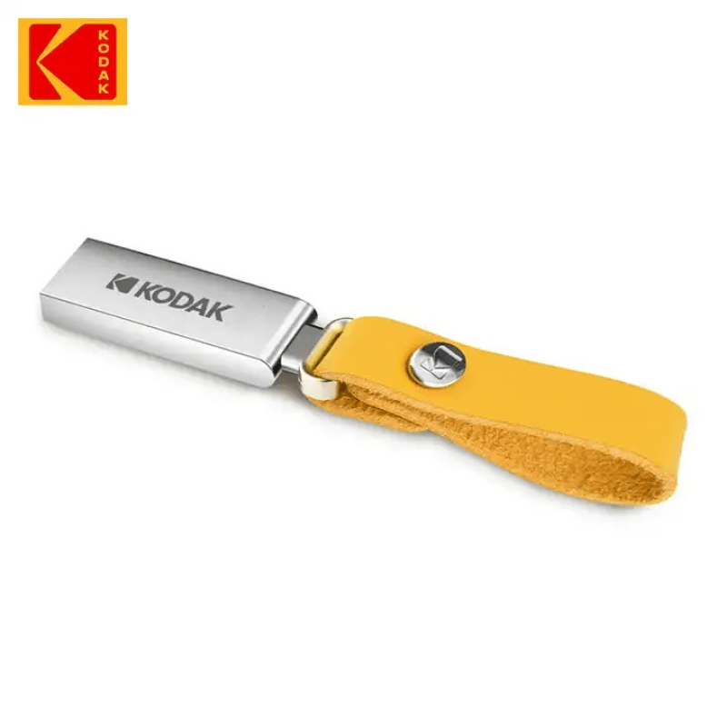 KODAK K122 USB 2.0 Metal Flash Drive is shockproof and available in 16GB, 32GB, 64GB, and 128GB capacities.