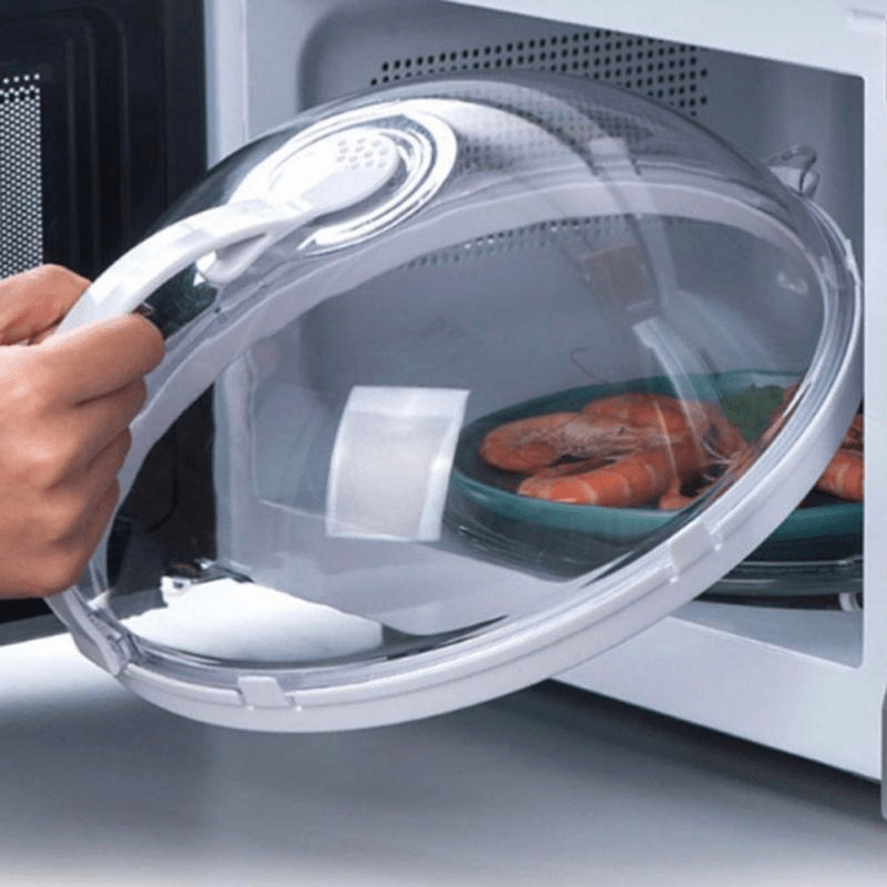 Heat-resistant Microwave Food Cover protects food quickly and efficiently. This transparent cover is non-stick, anti-splash, airtight, and reusable, making it an essential oil-proof kitchen accessory.