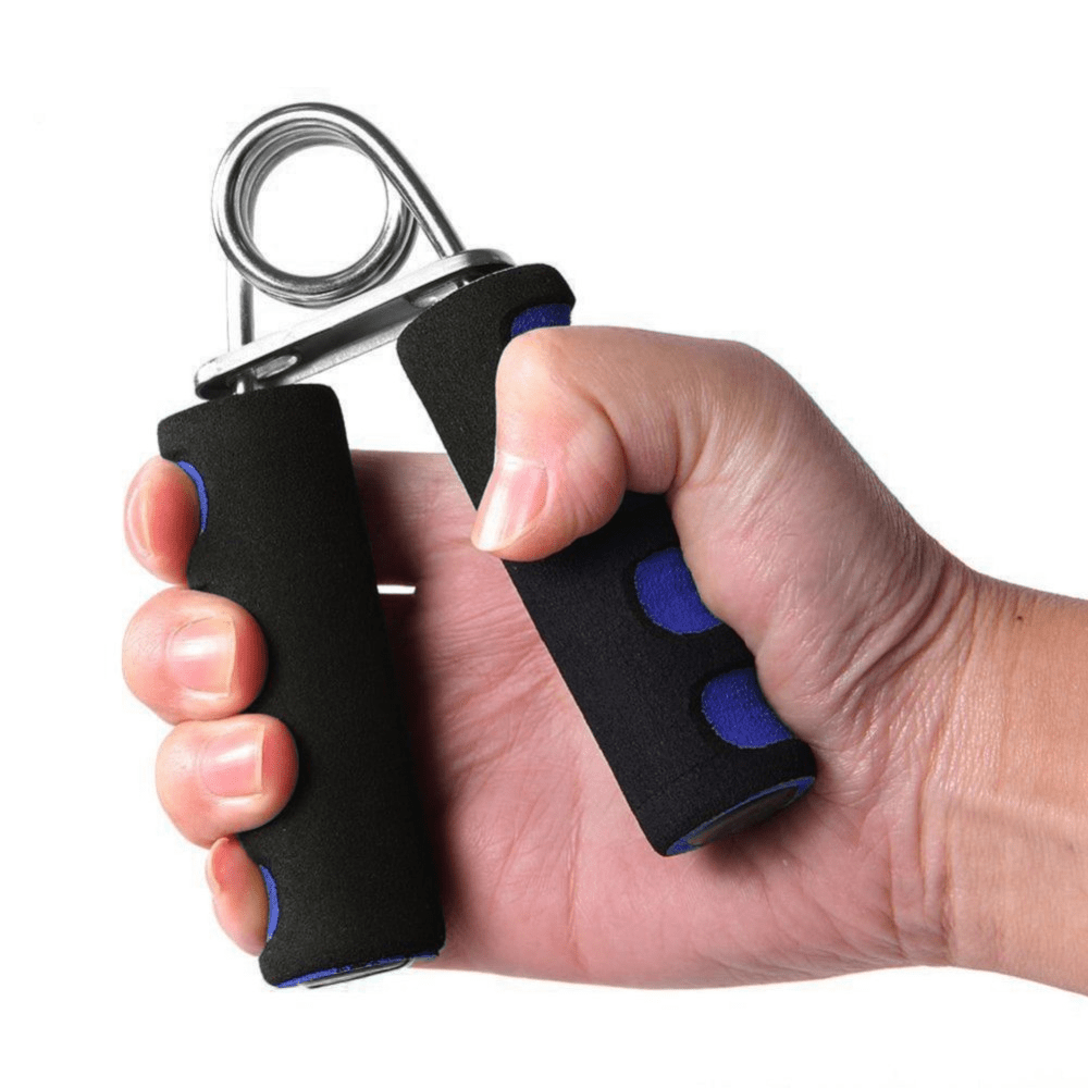 Foam hand gripper for fitness training.