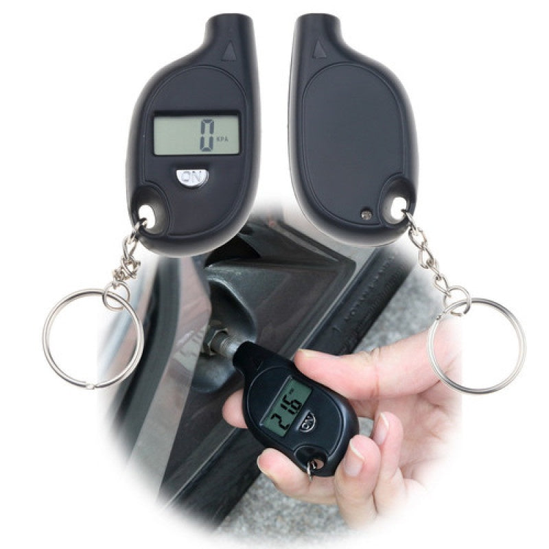 GeiLiVity Compact Digital Tire Pressure Gauge with LCD Display - Keychain-Compatible, High Precision Meter for Cars & Motorcycles