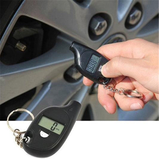 GeiLiVity Compact Digital Tire Pressure Gauge with LCD Display - Keychain-Compatible, High Precision Meter for Cars & Motorcycles