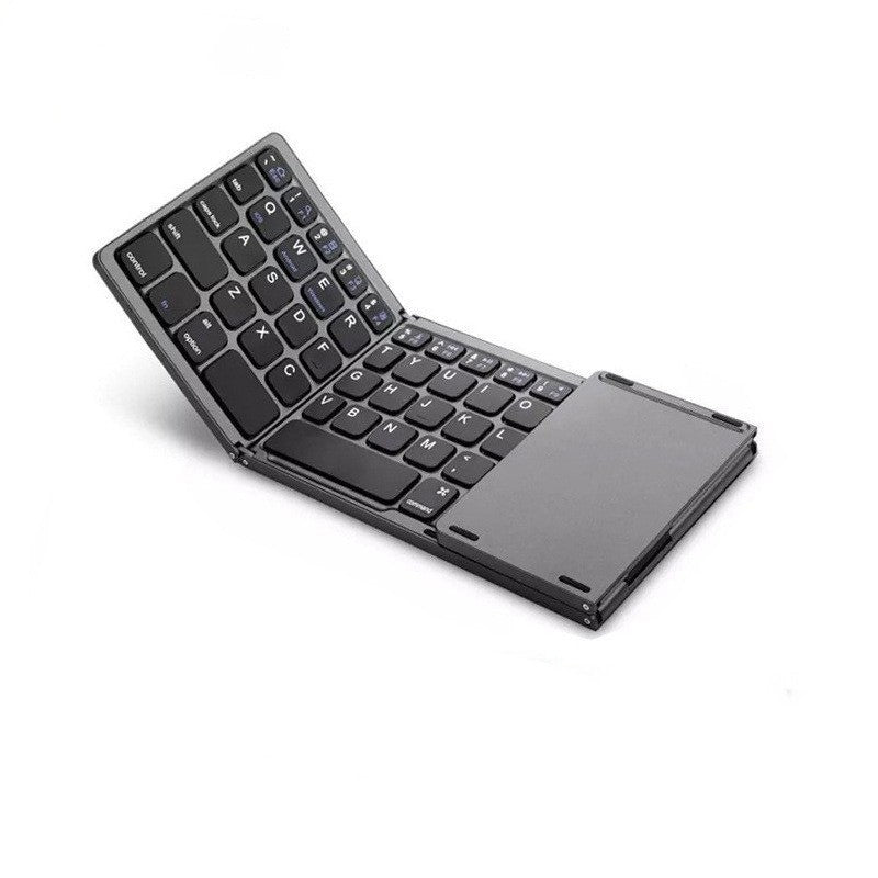 Foldable wireless keyboard for computers, offices, and travel.