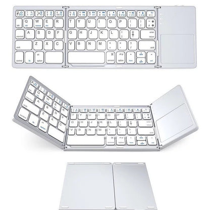 Foldable wireless keyboard for computers, offices, and travel.