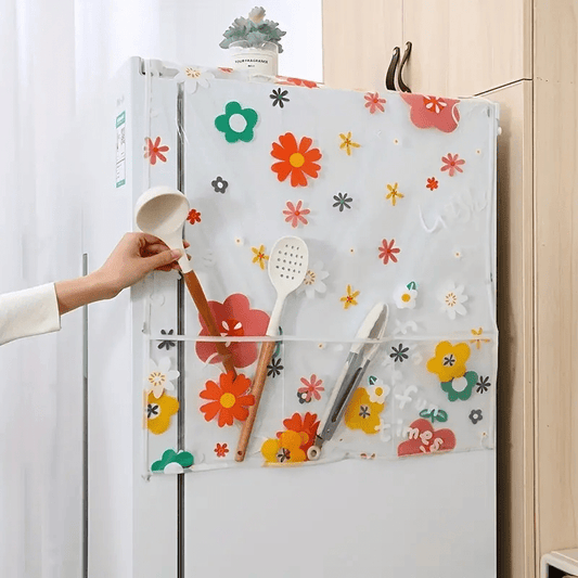 1 piece Reusable Refrigerator Cover with Storage Bags, 129.54 * 55.88 cm Waterproof Cover for Refrigerator and Washing Machine, Household Dustproof Storage Bag, Transparent Colored Hanging Bag, Kitchen Accessories