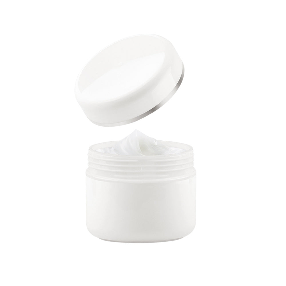 30 pieces of white plastic cosmetic jars with 30g capacity, suitable for travel and as sample bottles for cosmetics.