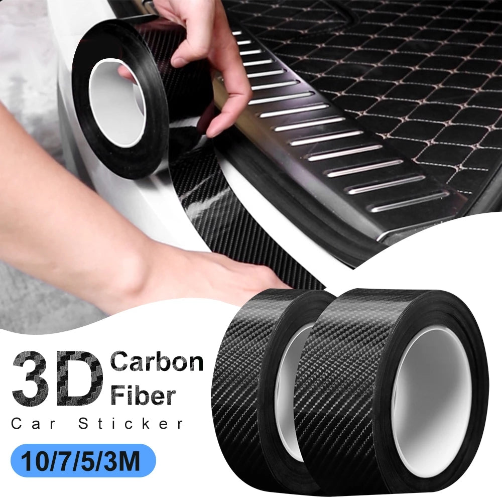 Improve car protection with DIY scratch-proof waterproof film for thresholds made of 5M carbon fiber.