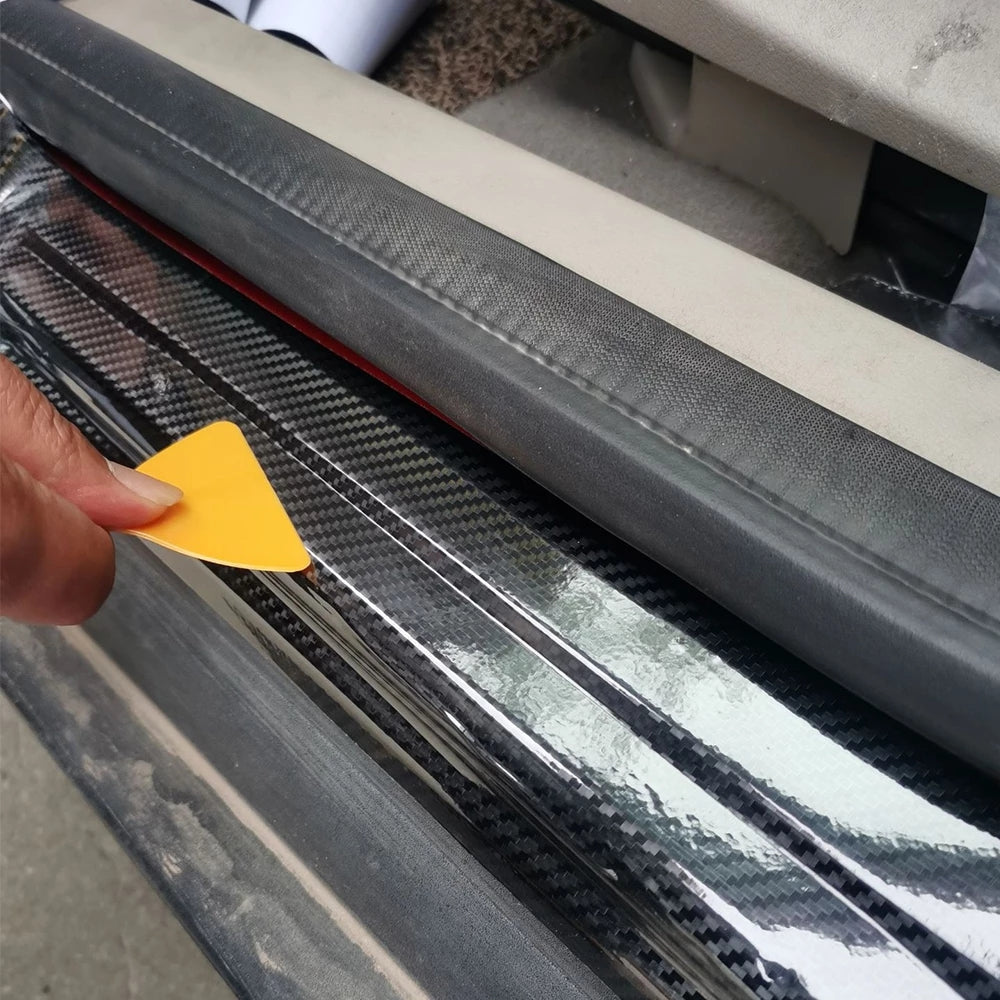 Improve car protection with DIY scratch-proof waterproof film for thresholds made of 5M carbon fiber.