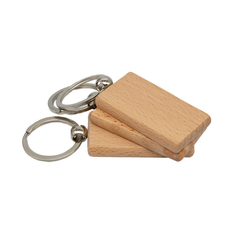 Set of 20 DIY Blank Wood Keychain Pendants in Solid Colors for Crafting Personalized Key Rings