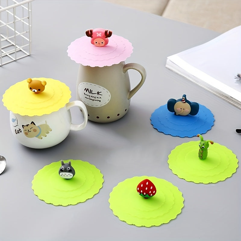 Creative silicone cup covers, available in sets of 2, 3, or 6 with leak-proof and dustproof design. Perfect for ceramic tea cups and water cups, these sealed bowl lids are versatile for various uses and keeping contents fresh.