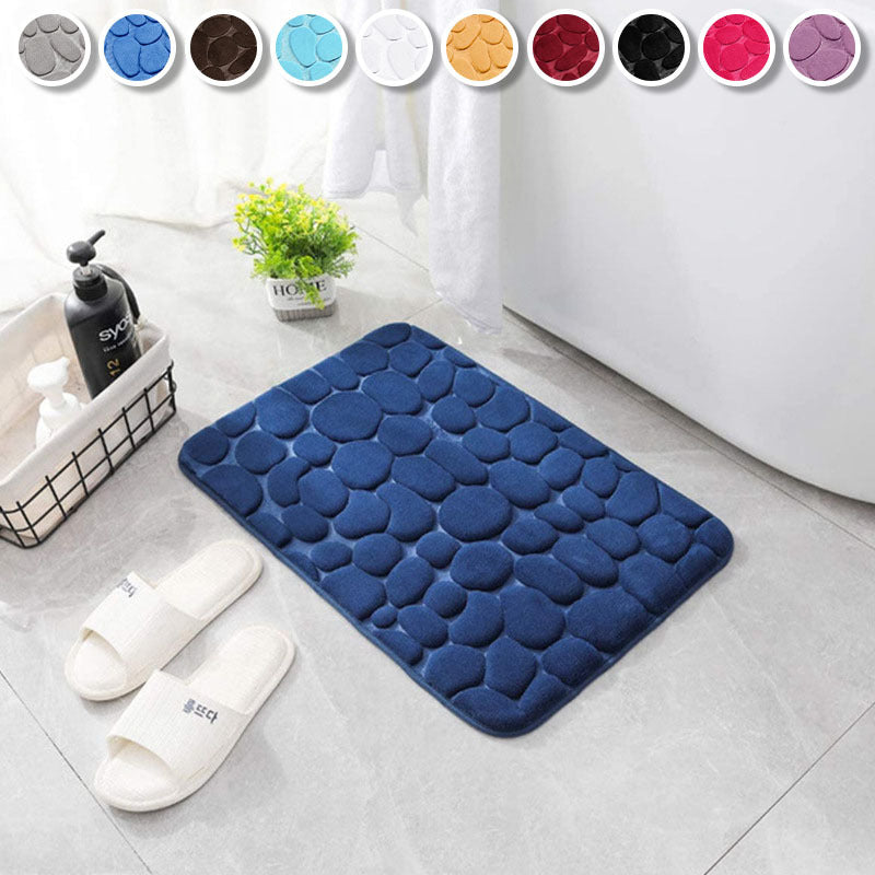 Cobblestone Floor Mat for Bathroom with Water Absorption and Anti-skid Features, Versatile for Bathroom, Bedroom, and Floor Use.