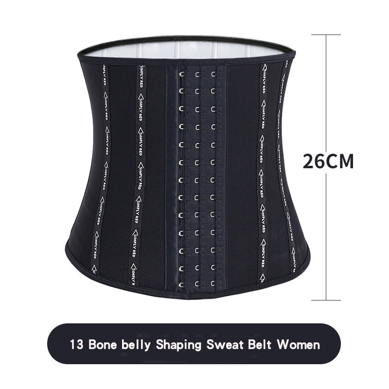 Women's postpartum waist trainer corset made of knit fabric, hand washable, textile material ≥80%.