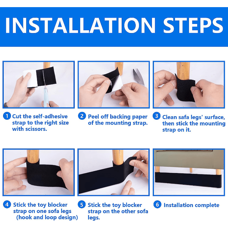 Block toys from sliding under your sofa with the 1pc Under Sofa Toy Blocker. This adjustable gap bumper includes sectional connectors for sliding sofas and a bumper guard to prevent things from slipping under your couch and furniture. Also, easily attach