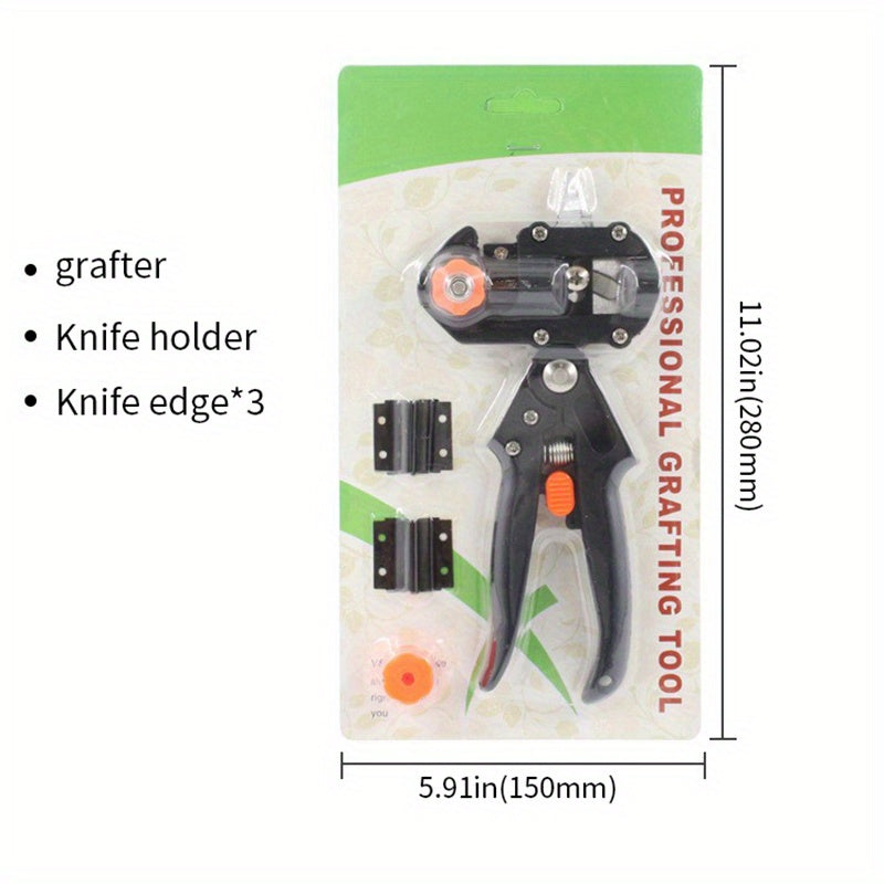 1 Set, Ergonomic 2-in-1 Garden Grafting & Pruning Tool Kit for Fruit Trees - Includes Stainless Steel Blade, Saw, Scissors, Cutting Board.