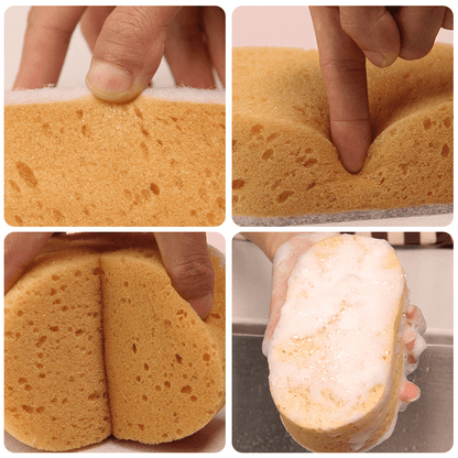 Set of 3 Cleaning Sponges - Multifunctional and Non-Scratch for Quick Cleaning in Kitchen, Bathroom, Bedroom, Floor, Furniture,Wall, Glass, and Toilet. Perfect for Cleaning Supplies, Dorm Essentials, and Back to School Supplies.