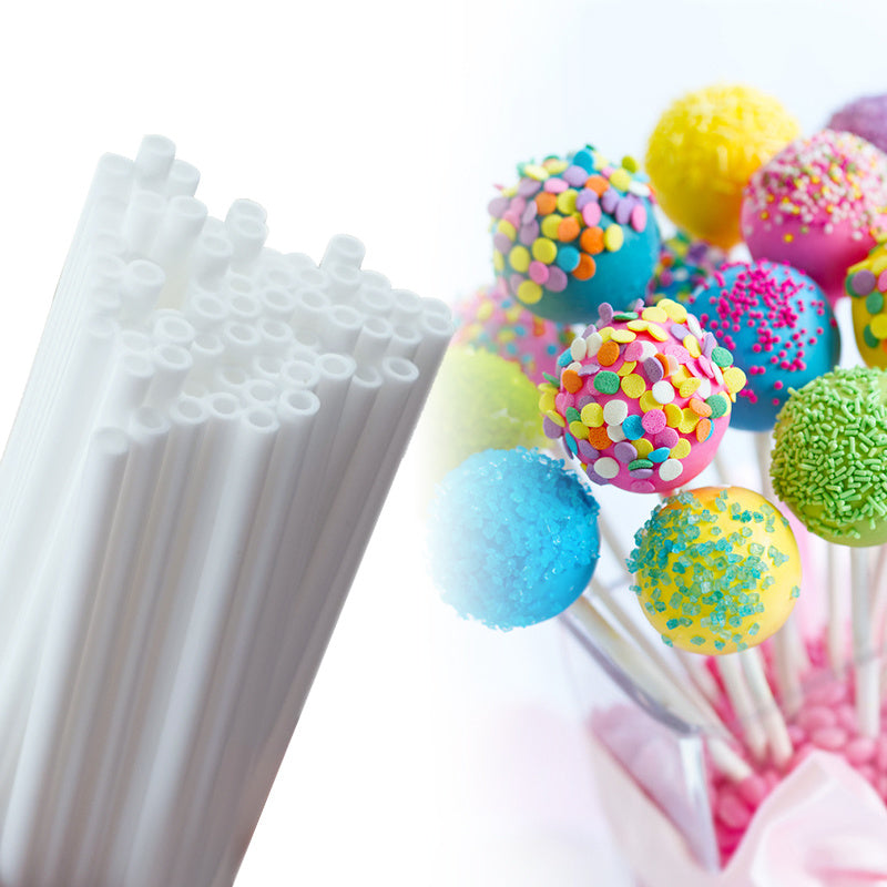 100/200 pieces of plastic lollipop support sticks Chocolate candy handle sticks Safe DIY baking candy accessories Mold cake candy lollipop accessories