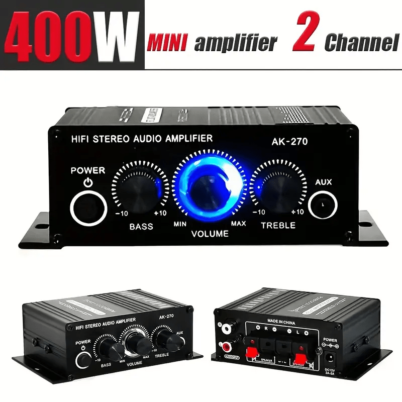 New Universal Car MP3 Mini Power Amplifier 400W Stereo Audio Sound Amp for Home Theater.