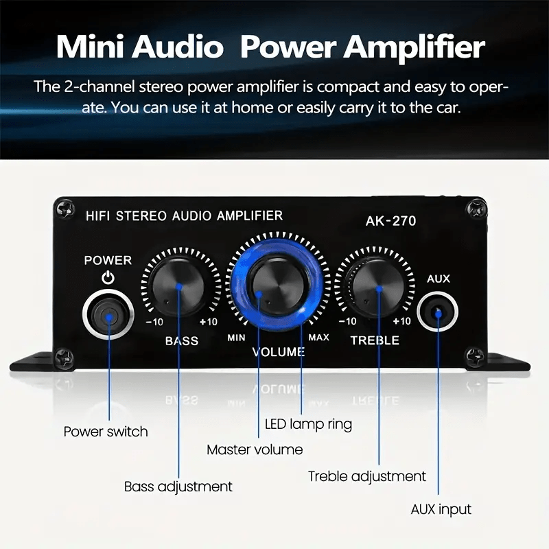 New Universal Car MP3 Mini Power Amplifier 400W Stereo Audio Sound Amp for Home Theater.