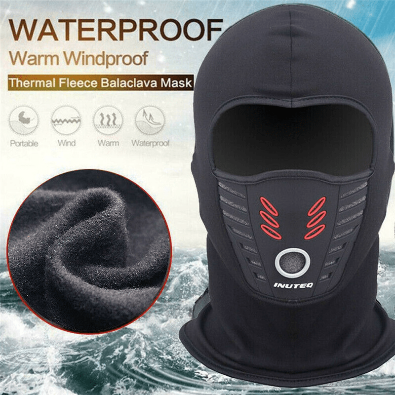 Winter Balaclava Motorcycle Face Mask Waterproof Ski Mask in Black for Women and Men - Full Face Cover and Neck Gaiter Mask, Unisex