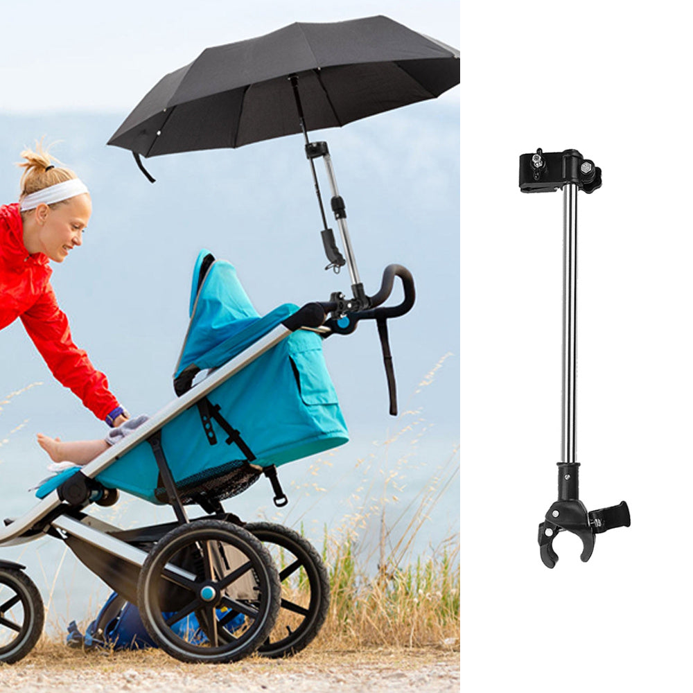 Get the 1pc Adjustable Umbrella Mount Holder - No tools required to easily attach it to wheelchairs, walkers, rollators, bikes, prams, strollers. Perfect for Christmas, Halloween, Thanksgiving, or Easter gift.