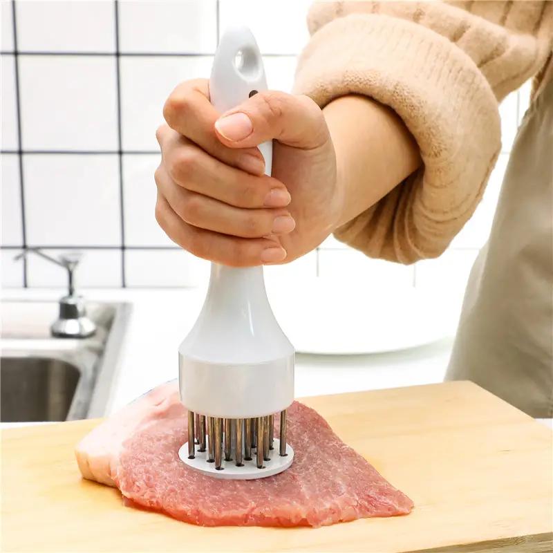 Stainless Steel Meat Tenderizer with 21 Blades - Kitchen Gadget and Accessory