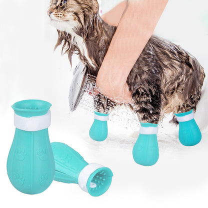 4 Anti-Scratch Cat Shoes Protect Cat's Paws during Grooming