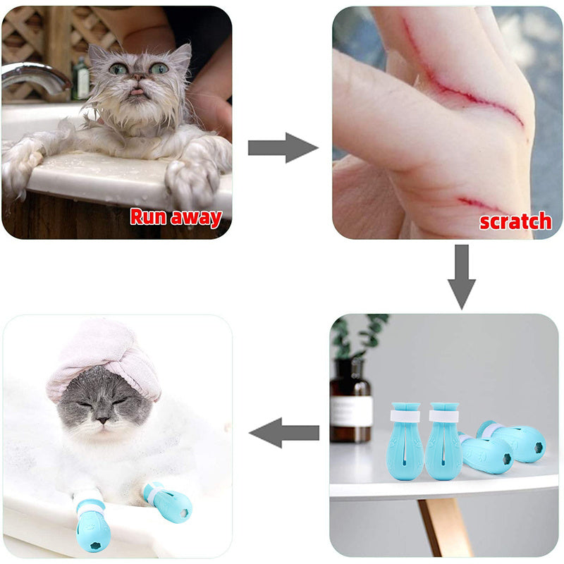 4 Anti-Scratch Cat Shoes Protect Cat's Paws during Grooming