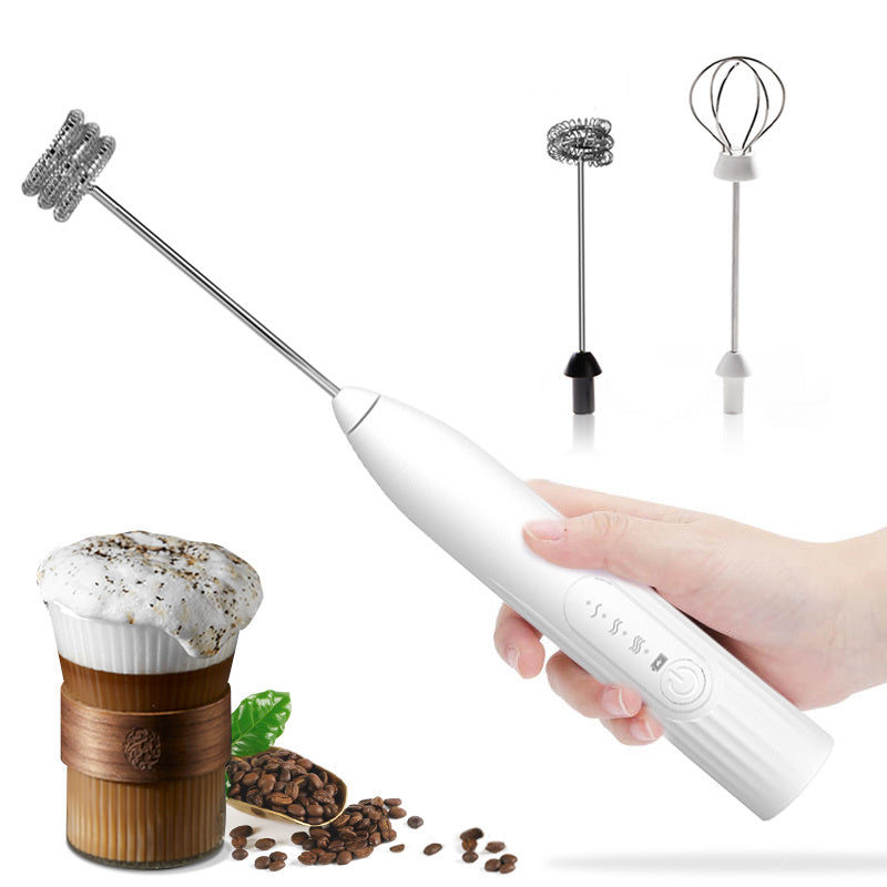 USB Rechargeable Electric Egg Beater & Coffee Mixer - Dual Head Milk Frother and Baking Stirrer in One Convenient Tool for Home and Professional Chefs