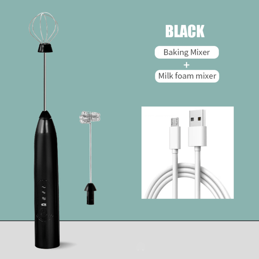 USB Rechargeable Electric Egg Beater & Coffee Mixer - Dual Head Milk Frother and Baking Stirrer in One Convenient Tool for Home and Professional Chefs