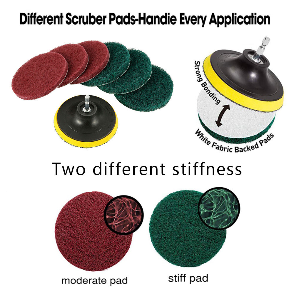 Set of 8 Tile Scrubber Brushes, Ideal for Bathroom, Floor, and Tub Cleaning - Comes with Scouring Pads and Cleaning Accessories - Must-Have Supplies for Apartments and College Dorms