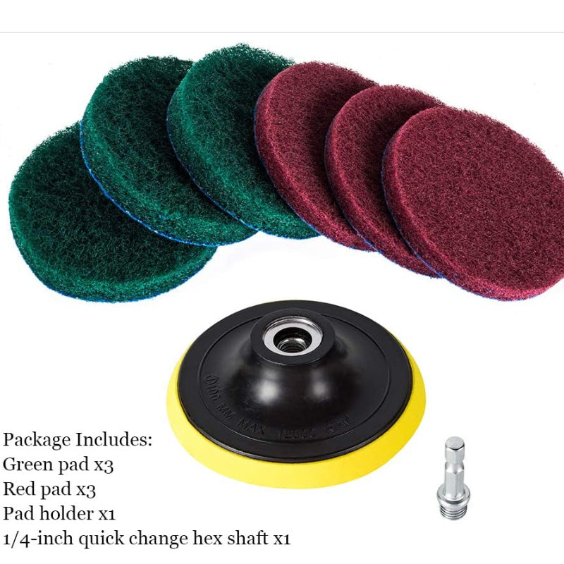 Set of 8 Tile Scrubber Brushes, Ideal for Bathroom, Floor, and Tub Cleaning - Comes with Scouring Pads and Cleaning Accessories - Must-Have Supplies for Apartments and College Dorms