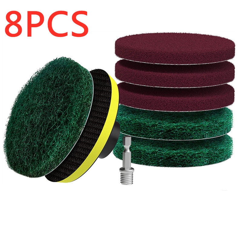 Set of 8 Tile Scrubber Brushes, Ideal for Bathroom, Floor, and Tub Cleaning - Comes with Scouring Pads and Cleaning Accessories - Must-Have Supplies for Apartments and College Dorms