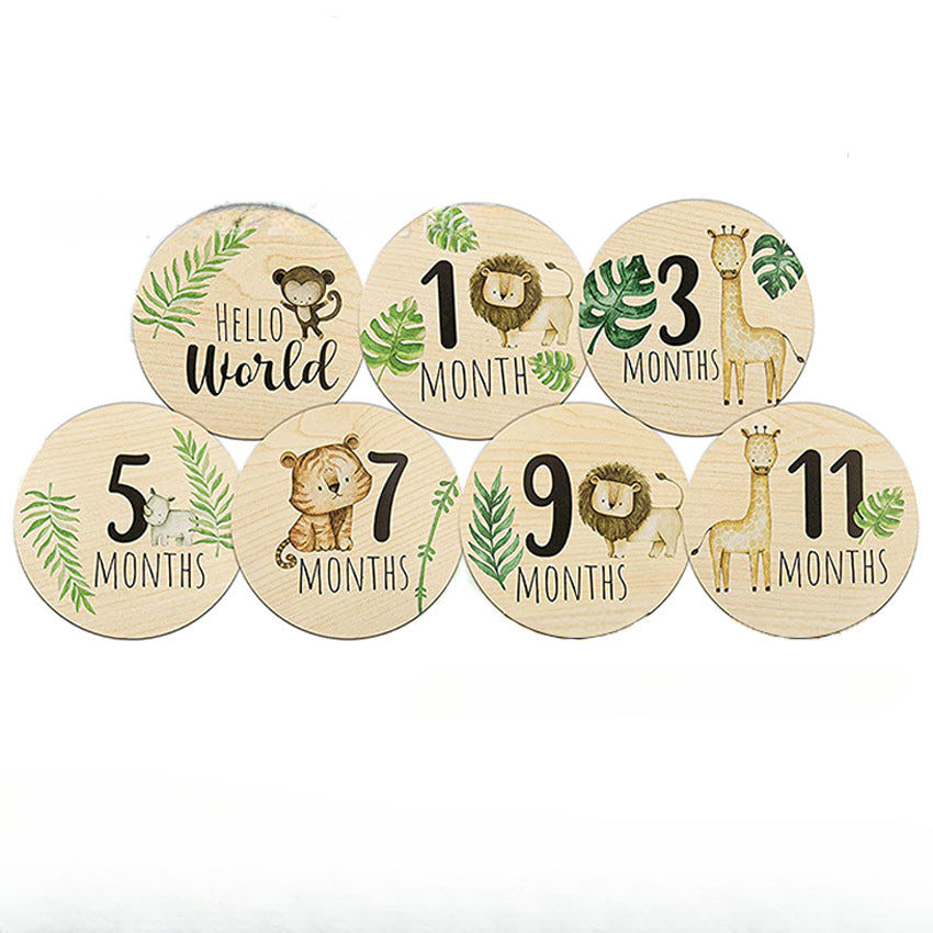 Celebrate each month of your baby's first year with our Wooden Baby Monthly Milestone Cards and Wood Announcement Signs! These Welcome Newborn Photography Props are perfect for capturing those precious moments, and the Month Rounds Cards make a great