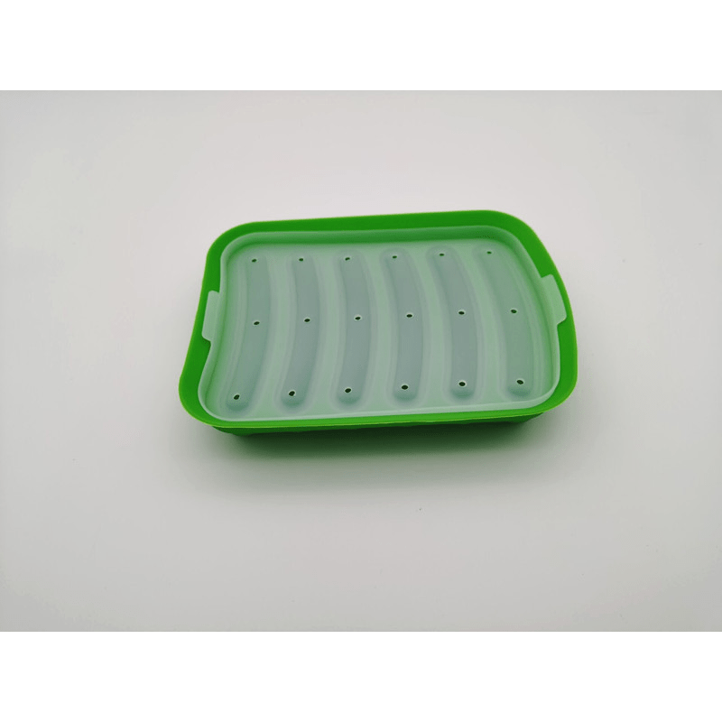 Silicone Sausage Maker with 6 Cavities and Lid - Simple to Use for Pressing and Stuffing, Non-Stick, Can be Washed in Dishwasher - Great for DIY Hot Dogs, Cakes & Other Treats - Essential Baking Utensil for the Kitchen