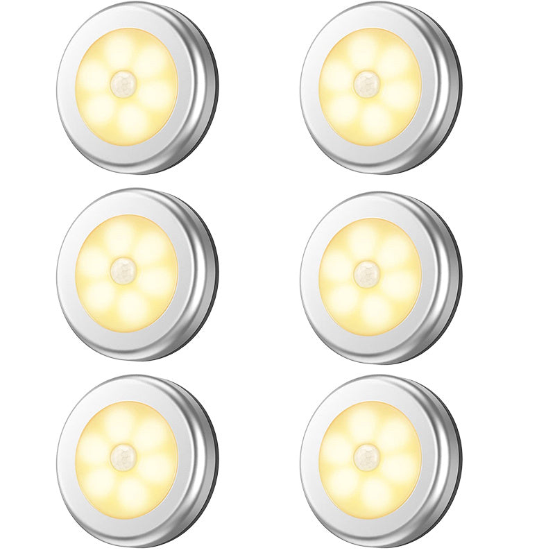 Pack of 3 Battery-Powered LED Motion Sensor Lights for Various Areas in White