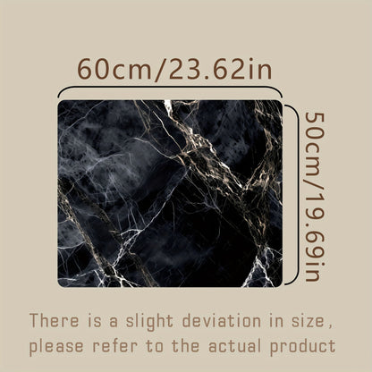 Elegant Black Marble Washing Machine Cover Mat - Absorbs Water, Prevents Slipping, Effortless to Clean & Store, Versatile for Refrigerator Dust Protection, Sleek Modern Design, Ideal for Laundry Room, Bathroom, Kitchen