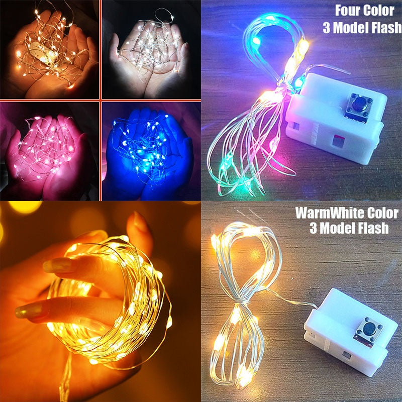 Mini Fairy Lights with Copper Wire, 10/20 Speed Modes, ideal for Christmas decor.