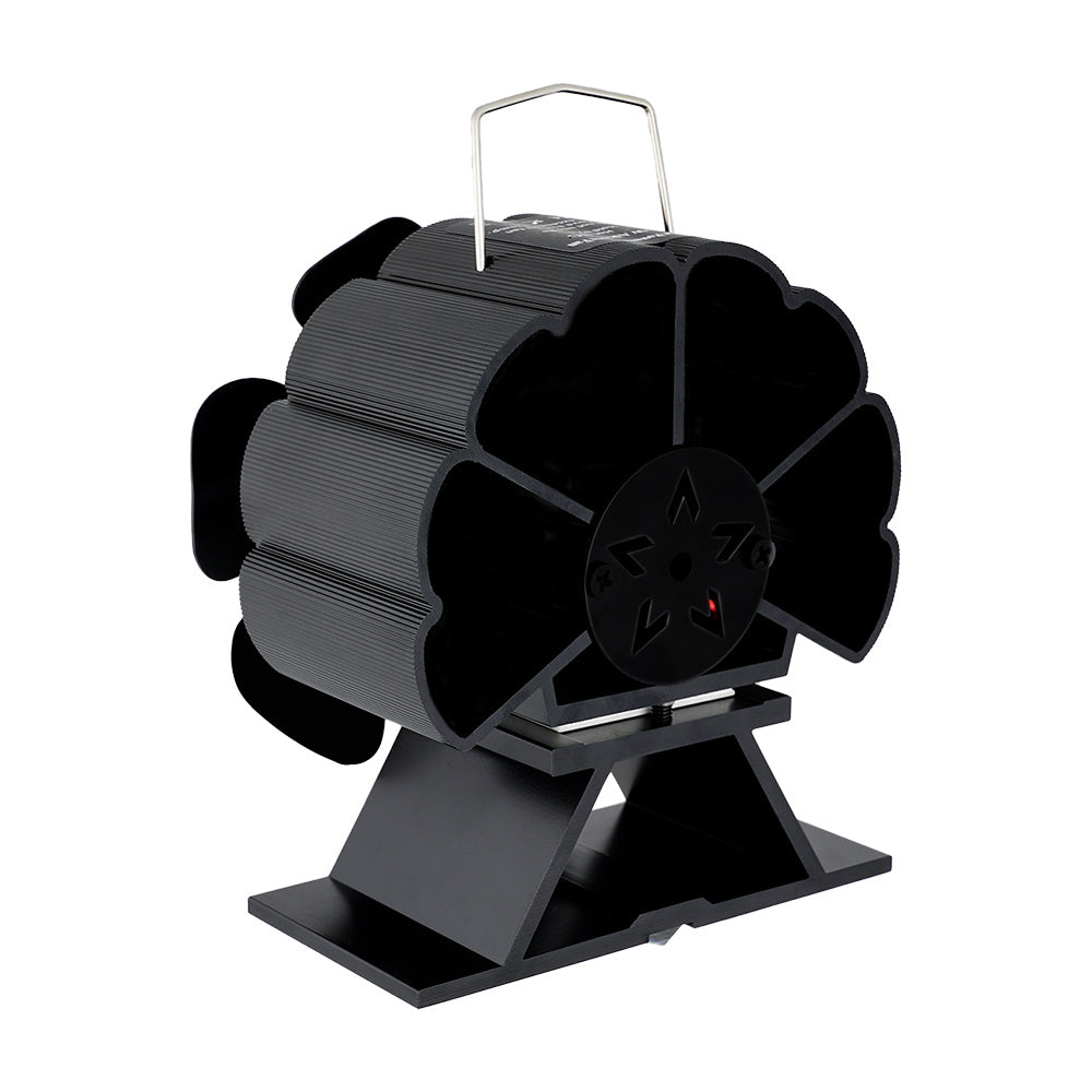 Portable Aluminum Fireplace Fan with 6 Quiet Blades, Heat Powered Stove Fan for Efficient Heat Distribution in the Home, Includes Multiple Components for Log Wood Burner