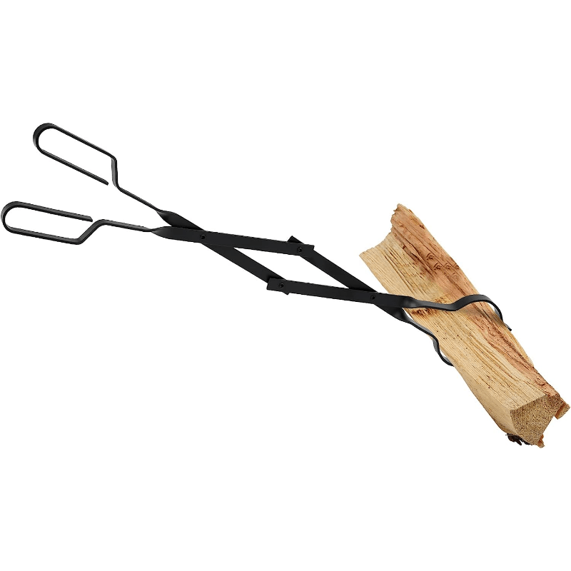 Stanbroil presents its durable 66.04cm Heavy-Duty Steel Campfire Tongs in Black. This foldable log grabber features a strong grip for safe wood handling, making it perfect for both outdoor fire pits and indoor fireplaces.