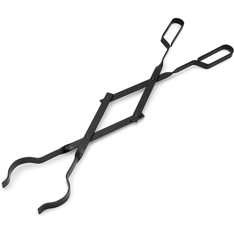 Stanbroil presents its durable 66.04cm Heavy-Duty Steel Campfire Tongs in Black. This foldable log grabber features a strong grip for safe wood handling, making it perfect for both outdoor fire pits and indoor fireplaces.