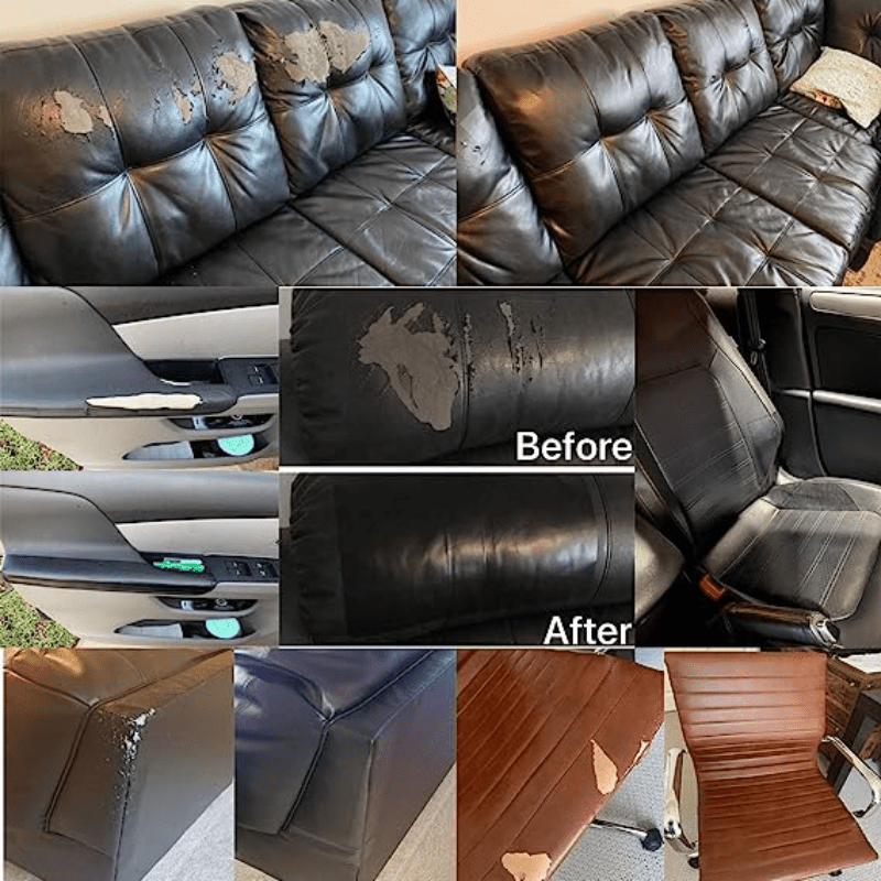 Self-adhesive leather repair patch for sofas, car seats, furniture, and chairs. This vinyl tape fixes tears and measures 137.92x100.0 cm.