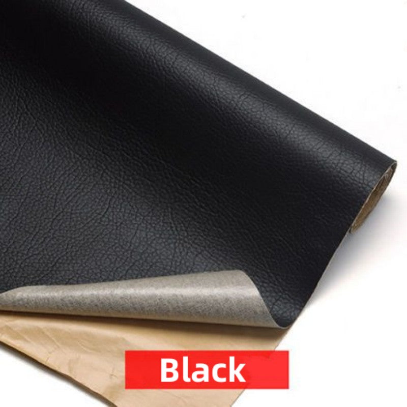 Self-adhesive leather repair patch for sofas, car seats, furniture, and chairs. This vinyl tape fixes tears and measures 137.92x100.0 cm.