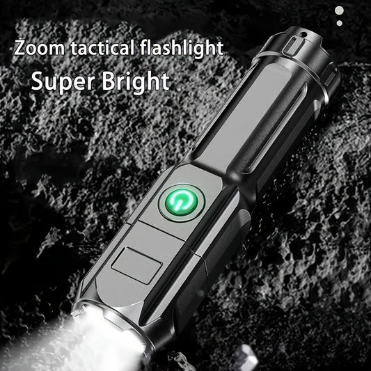 Kichik dizaynga ega, USB orqali zaryadlanadigan, kuchli 800mAh batareyaga ega bo'lgan, tashqi va uyda foydalanish uchun ideal zoomable flashlight.