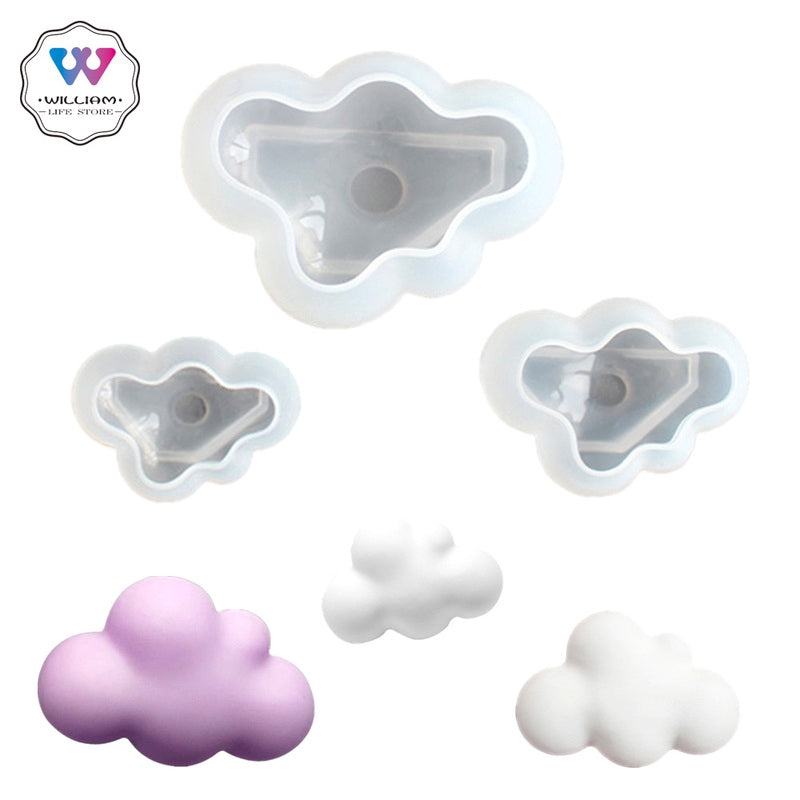 Cloud Shaped Silicone Mold Set of 3 for Making DIY Pudding, Chocolate, Crystal Candy, Desserts, Ice Cubes, Gum Paste, Cupcake Toppers, Soaps, Ice Cream, and more Baking Creations - Essential Kitchen Gadgets