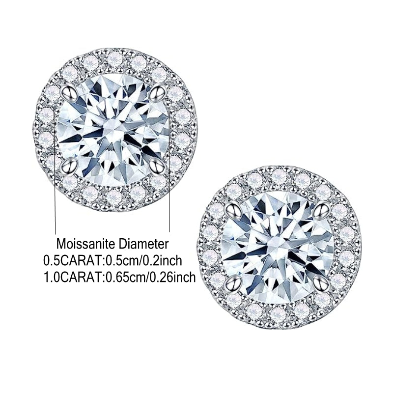 Stylish 925 Sterling Silver Moissanite Earrings, perfect for both Men and Women, in 0.5 or 1 Carat sizes. Featuring a hip hop rock style, these earrings come with sleep free screw earplugs, making them a great Halloween, New Year, Birthday or Anniversary